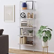 And then some incorporate area rugs for the benefit of carpet, yet still providing the aesthetic benefits of hardwood flooring. Amazon Com Nathan James Theo 5 Shelf Modern Bookcase Open Wall Mount Ladder Bookshelf With Industrial Metal Frame Gray Oak Wood White Furniture Decor