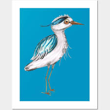 Funny Blue Heron Bird Posters And