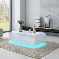 Led White Modern Coffee Table For