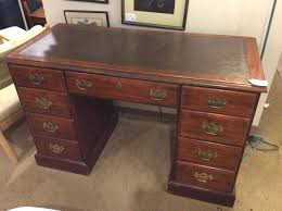 These leather top desk are. Leather Top Desk Sold Ballard Consignment