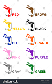 Learn Different Colors Color Canned Pictures Stock Vector