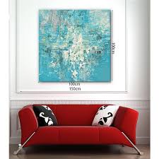 3d Teal Thick Abstract Art Oil Painting