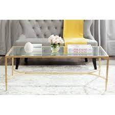 Boville Glass Top Brass Coffee Table