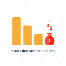 Income Decrease Graph Financial Crisis Rate Revenue Decline