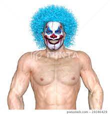 men with clown makeup stock