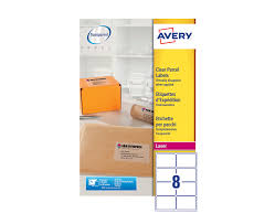 Avery Clear Laser Parcel Labels 99 1 X 67 7mm 8 Per Sheet 25 Sheets L7565 Clear