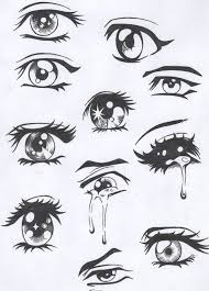 When drawing the eyes, make sure the lower part of the eyes touch the second horizontal line. Easy Anime Eyes To Draw Girl Anime Hair Drawling Visuals Drawings Easy Anime Eyes Sketches