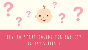 How To Start Solid Foods For Babies 30 Day Schedule