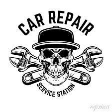 car repair service station emblem