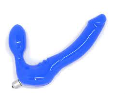 Amazon.com: FEELDOE ® Slim Silicone Strapless Strap-on, Harness-Free Double  Dildo in Blue with Vibrator, Slim Size: 5-1/2