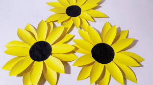 How To Make Sunflower From Chart Paper L Very Easy To Make L Paper Craft Ideas L 2017