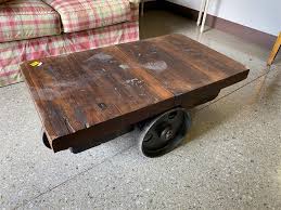 Lot Antique Factory Lumber Cart