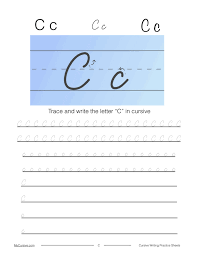 how to write cursive letter c