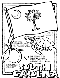 The flag of the state of south carolina dates back to 1765 when opponents of the stamp act marched in protest behind a blue flag bearing three white crescents. South Carolina Coloring Page Crayola Com