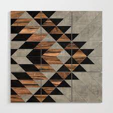 concrete and wood wood wall art by