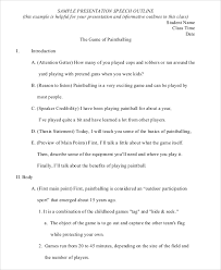 Sample Speech Outline Example 7 Documents In Pdf Word