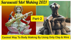 Your saraswati murti stock images are ready. Saraswati Idol Making 2021 At Home Part 2 Saraswati Murti Making Small Saraswati Idol Making Youtube