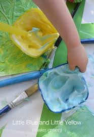 Green Paint Mixing For Toddlers