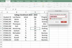 sort your data in excel with tables