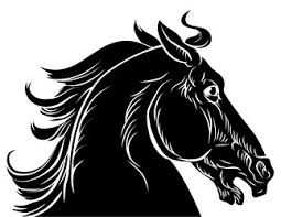 horse clipart black and white vector