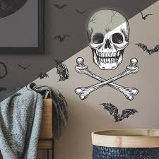 Roommates Black And White Skull Glow In