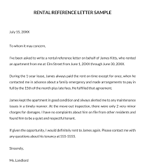 tenant recommendation letter from
