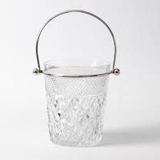 Diamond Cut Crystal Glass Ice Bucket