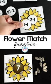Color by number flowers handwriting sheet. Sunflower Addition And Subtraction Printable