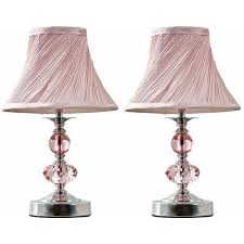 Pink Touch Table Lamps Pleated Shade