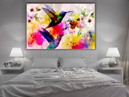 Canvas Painting Hummingbirds In The