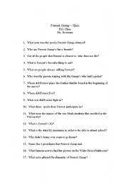 90s movie trivia questions and answers. Forrest Gump Movie Quiz Esl Worksheet By Cearajane