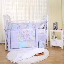 7pcs Purple Crib Bedding Set Girls