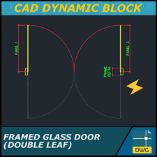 Framed Glass Door Plan View Double