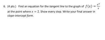 Find An Equation For The Tangent