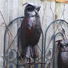 Metal Owl Sculpture Fair Trade