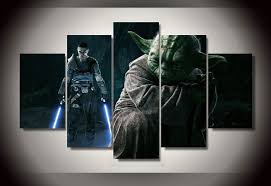 5 Panels Star Wars Yoda Canvas Art