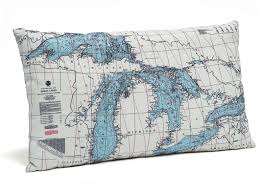 Great Lakes Noaa Indoor Outdoor Pillow Map 14 X 24