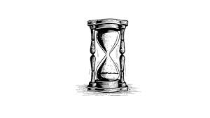 Sand Watch Glass Engraving Vector