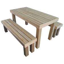 Formal Outdoor Table 2x Benches