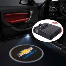 Inewcow Wireless Car Door Led Projector Light Courtesy Welcome Logo Light Shadow Ghost Laser Lamp For Chevy Chevrolet