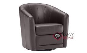 Leather Stationary Swivel Chair By