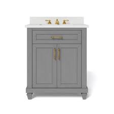 30 inch bathroom vanities : Home Decorators Collection Grovehurst 30 In W X 34 5 In H Bath Vanity In Antique Grey With Engineered Stone Vanity Top In White With White Basin Hdc30dgv The Home Depot