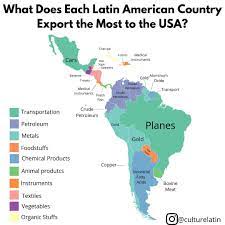 Latin america is a term attributed to the region that covers all countries in the americas that speak a romantic language or a language derived from latin such as french, spanish or portuguese. Latin American Exports To The Usa Latin America Map Latin American Social Studies Maps