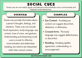 50 social cues exles and their