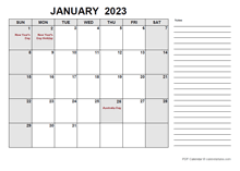 printable 2023 australia calendar