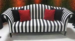 White Stripe Rolled Arm Sofa