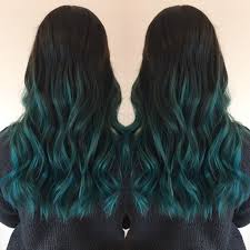 An ombre pattern introduces a modern aspect to this otherwise understated design. Blue Hair Balayage Haircut Hair Style Ombre Pravana Joico Teal Blue Hair Balayage Teal Ombre Hair Balayage Hair