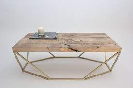 Reclaimed Wood Brass Coffee Table