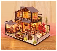 Wooden Miniature Doll House Kit
