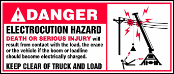 Ansi Iso Danger Safety Label Electrocution Hazard Keep Clear Of Truck And Load